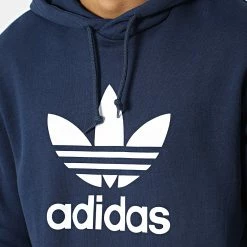 Remise ⭐ Sweat Capuche Trefoil HK5298 Bleu Marine de Adidas Originals 🌟 -Pas Cher adidas Magasin adidas 344956 HK5298 20221027T155327 02