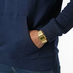 Remise ⭐ Sweat Capuche Trefoil HK5298 Bleu Marine de Adidas Originals 🌟 -Pas Cher adidas Magasin adidas 344956 HK5298 20221027T155330 04