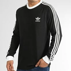 Vente flash ❤️ Lot De 2 Tee 👕 Shirts Manches Longues A Bandes 3 Stripes GN3477 GN3478 Blanc Noir de Adidas Originals ⭐ -Pas Cher adidas Magasin adidas 345161 LOT GN3477 GN3478 20221021T150952 04