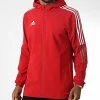 Bon marché 🌟 Veste Zippée Capuche A Bandes GP4965 Rouge de Adidas Performance ⌛