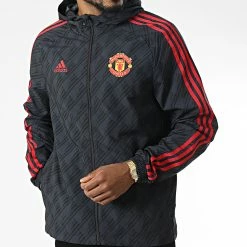 Sortie ⭐ Veste Zippée Capuche A Bandes Manchester United FC HE6650 Gris Anthracite de Adidas Performance 😉 -Pas Cher adidas Magasin adidas 346256 HE6650 20221031T154413 03