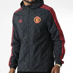 Sortie ⭐ Veste Zippée Capuche A Bandes Manchester United FC HE6650 Gris Anthracite de Adidas Performance 😉 -Pas Cher adidas Magasin adidas 346256 HE6650 20221031T154416 05
