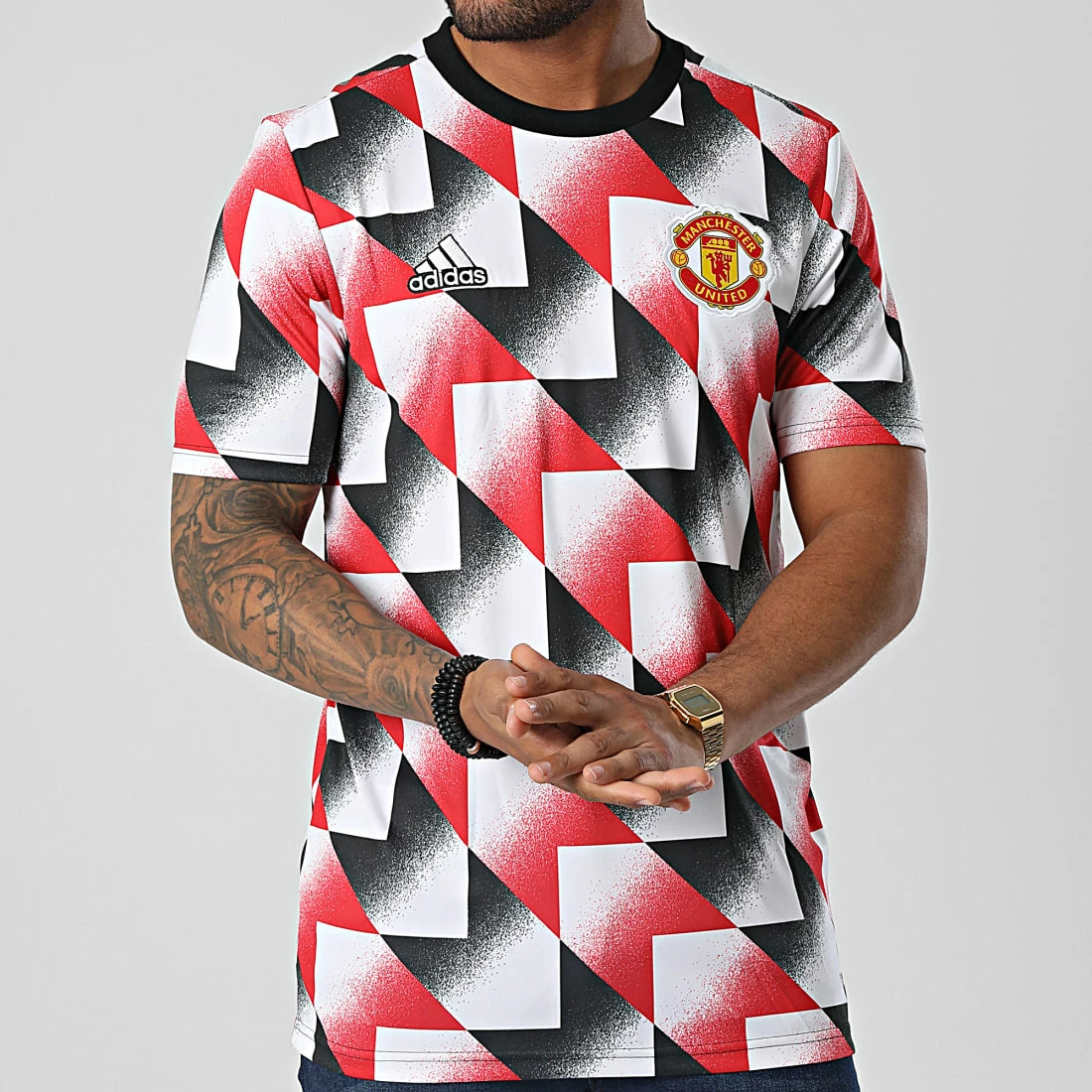 Le moins cher ✔️ Tee 👕 Shirt Training H56682 Manchester United Blanc Rouge de Adidas Performance 🥰 5 Le moins cher ✔️ Tee 👕 Shirt Training H56682 Manchester United Blanc Rouge de Adidas Performance 🥰 – Image 3