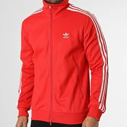 Coupon 🔥 Veste Zippée A Bandes HK7363 Rouge de Adidas Originals 🌟 -Pas Cher adidas Magasin adidas 347299 HK7363 20221110T154653 03