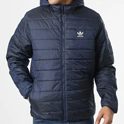 Top 10 👏 Doudoune Capuche A Bandes HL9210 Bleu Marine de Adidas Originals 🤩 -Pas Cher adidas Magasin adidas 347698 HL9210 20221114T125742 03