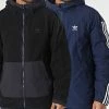 Offres 🎁 Veste Zippée Capuche Réversible A Bandes HL9188 Bleu Marine Noir de adidas 💯
