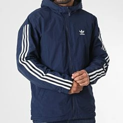 Offres 🎁 Veste Zippée Capuche Réversible A Bandes HL9188 Bleu Marine Noir de adidas 💯 -Pas Cher adidas Magasin adidas 347701 HL9188 20221123T151633 05