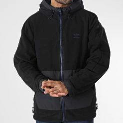 Offres 🎁 Veste Zippée Capuche Réversible A Bandes HL9188 Bleu Marine Noir de adidas 💯 -Pas Cher adidas Magasin adidas 347701 HL9188 20221123T151634 06