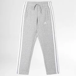 Remise 👏 Pantalon Jogging A Bandes Enfant 3 Stripes IC6127 Gris Chiné de Adidas Performance 👍