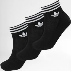 Offres 👍 Lot De 3 Paires De Chaussettes Courtes EE1151 Noir de Adidas Originals ❤️