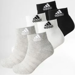 De gros ✨ Lot De 6 Paires De Chaussettes Cush Ankle DZ9361 Blanc Noir Gris Chiné de Adidas Performance 😀