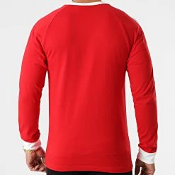 Le moins cher 💯 Tee 👕 Shirt Manches Longues A Bandes HE9532 Rouge de Adidas Originals ⭐ -Pas Cher adidas Magasin none 298428 HE9532 20220112T085009 04