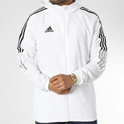 Meilleure affaire 😀 Veste Zippée Capuche A Bandes GP4966 Blanc de Adidas Performance ⌛ 10 Meilleure affaire 😀 Veste Zippée Capuche A Bandes GP4966 Blanc de Adidas Performance ⌛ -Pas Cher adidas Magasin ventiuno 343053 GP4966 20221013T152708 03